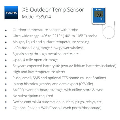YoLink Smart X3 Version Outdoor Temperature Data Logger - Image 2