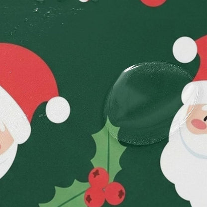 Christmas Santa Leaf Green Shower Curtain Liner 72×72 inch - Image 4