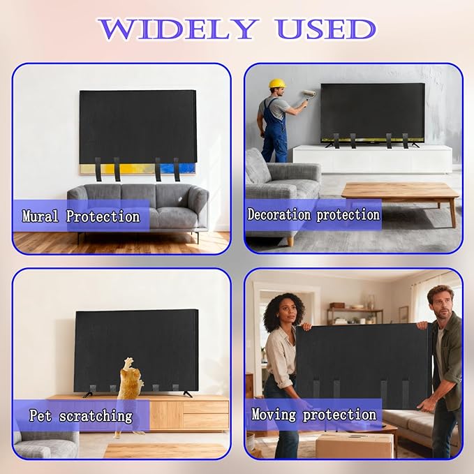 60"-65" Thicken TV Cover Moving Dust Anti-Scratch TV Screen Cover Fits - Image 7