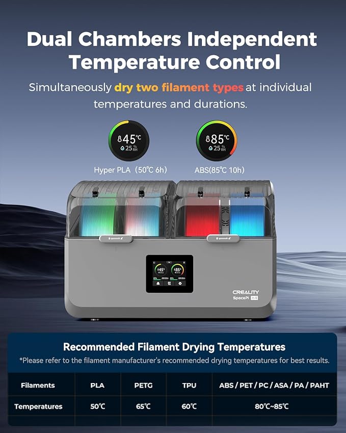 Creality Space Pi X4 Filament Dryer-Christmas Gifts, 4 Spools Filament Dry box - Image 4