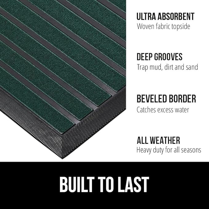 GORILLA GRIP 100% Waterproof All-Season WeatherMax Doormat US Designed Natural - Image 2