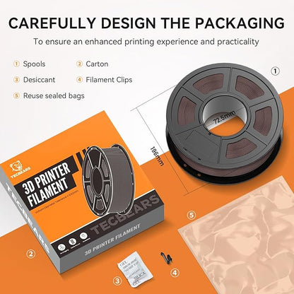 TECBEARS High Speed PLA 3D Printer Filament，Matte PLA Filament 1.75mm - Image 6