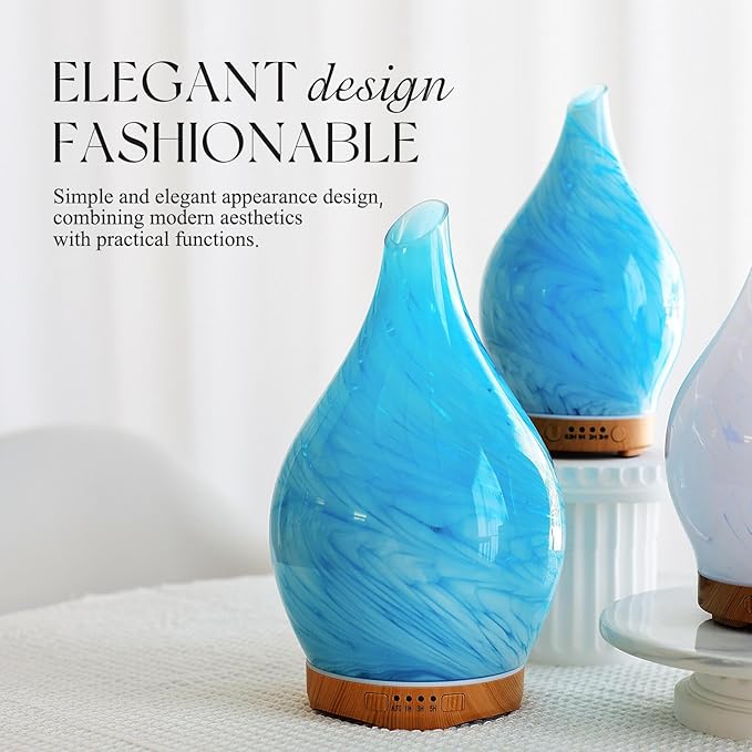 Porseme 280ml Essential Oil Diffuser Glass Color Changing Aroma Air Diffusers - Image 7