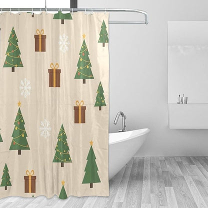 Christmas Tree Beige Shower Curtain Liner 72×72 inch by Unknown