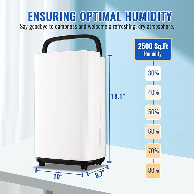 WANAI 30 Pints Dehumidifier for Basements - Image 6