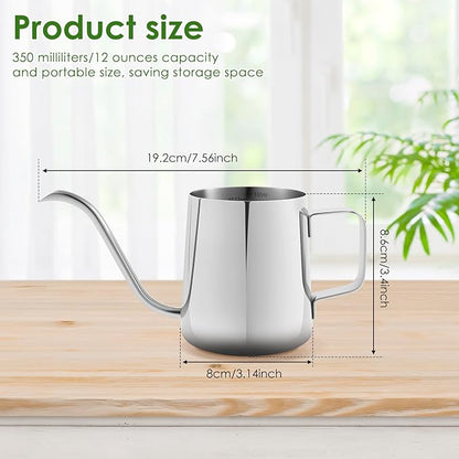 12oz/350ml Stainless Steel Plant Watering Pot, Small Watering Can - Image 2