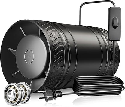 4 Inch Inline Fan with Switch, Upgraded Inline Duct Fans High-Efficiency by ONVEAN