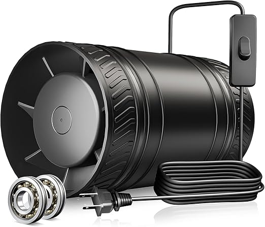 4 Inch Inline Fan with Switch, Upgraded Inline Duct Fans High-Efficiency by ONVEAN