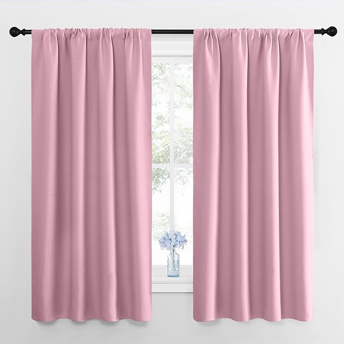 NICETOWN RV Blackout Curtains for Camper Windows, Rouge Pink, Short Blackout by NICETOWN