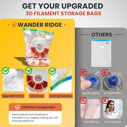 3D Printer Filament Storage Bags Vacuum Storage Bags Kit 3D Printer Accessories - Image 2