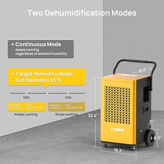 TURBRO 245 Pint Commercial Dehumidifier - Image 6
