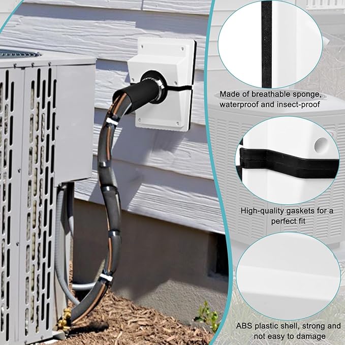HVAC Wall Penetration and Duct Kit Cover, Split Air Conditioning Duct Kit Wall - Image 3