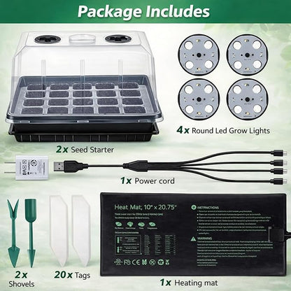 2 Sets Seed Starter Tray with Grow Light & Heat Mat, 40-Cell Seed Starter Kit - Image 5