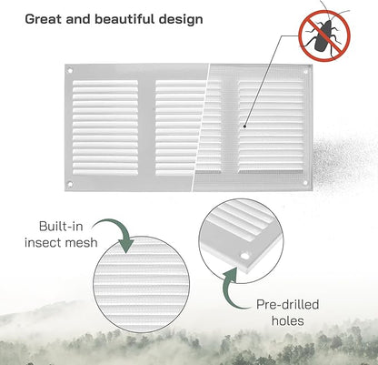 Vent Systems 12" x 6" Inch Scratch Resistant White Metal Vent Cover - Image 3