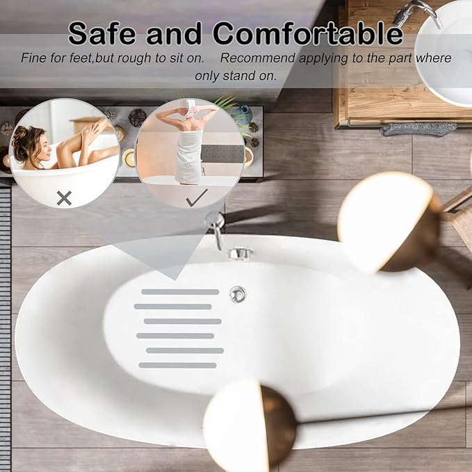 S&X Bathtub Non-Slip Stickers, Gritty Textured Slip-Resistant Treads - Image 5