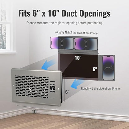 Register Booster Fan for 6" x 10" Register Holes, Quiet Vent Fan Booster - Image 3