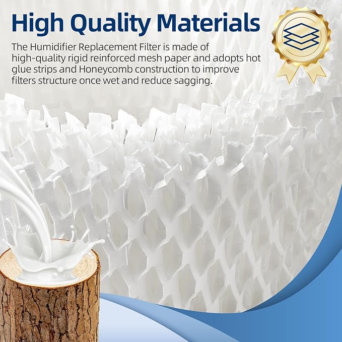 DerBlue 6 Pack Humidifier Replacement Filter Compatible - Image 4