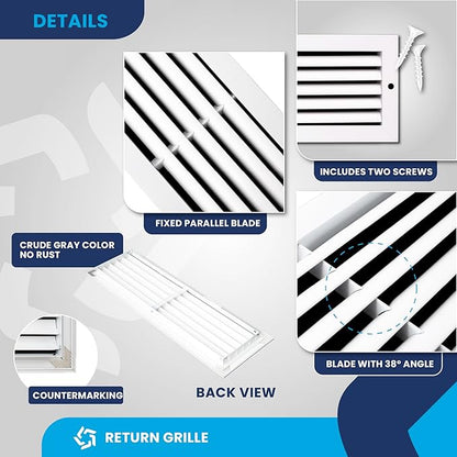 22x6 Inch Air Return Vent Cover Decorative – Premium Aluminum AC Vent Cover - Image 9