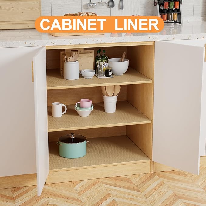 Cabinet Shelf Liner Khaki 17.7 inch Wide - Image 2