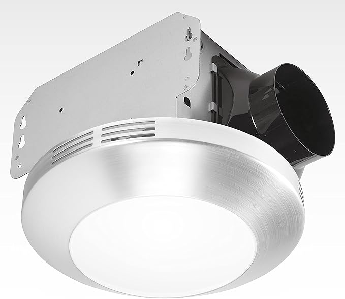 Homewerks 7117-01-BN Bathroom Integrated LED Light Ceiling Mount Exhaust by HomewerksWorldwide