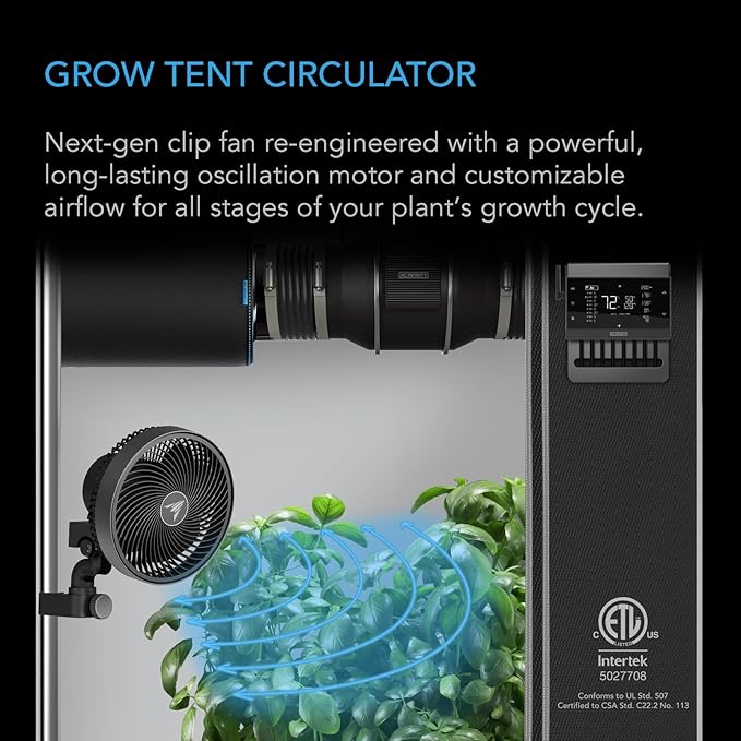 AC Infinity CLOUDRAY S6, Grow Tent Clip Fan 6” - Image 2