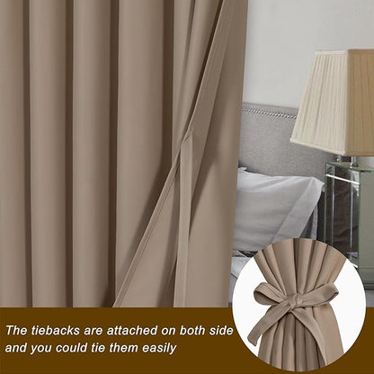 Hiasan Patio Sliding Door Curtain Panel, Camel Room Divider Grommet Blackout - Image 3
