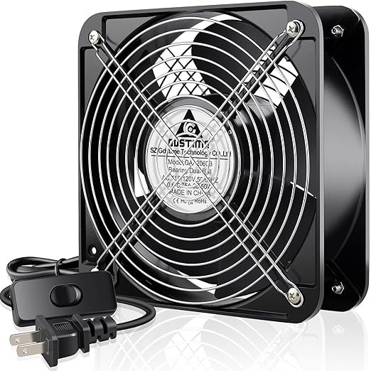 GDSTIME AXIAL Fan 20060, 110V 120V AC 200mm x 200mm x 60mm Heavy Duty by GDSTIME