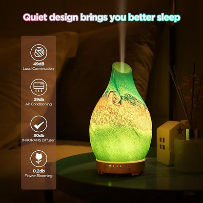 Vase Aroma Essential Oil Diffuser 160ml Art Glass Ultrasonic Cool Mist Scent - Image 4