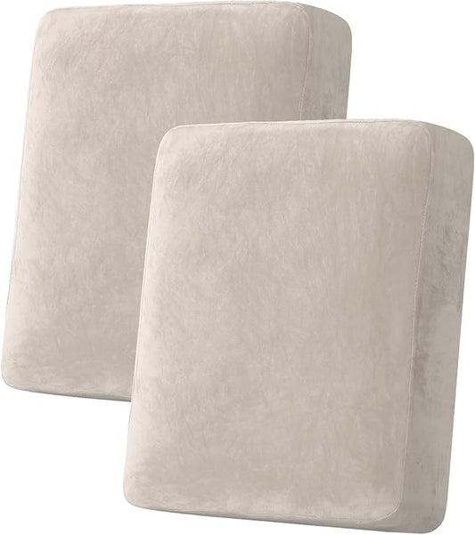 H.VERSAILTEX Velvet Stretch Couch Cushion Cover Plush Cushion Slipcover by HVERSAILTEX