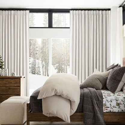 8-3/4FT Extra Long Curtains for Bedroom, Lush Decor 105 Inch Linen Blackout - Image 7