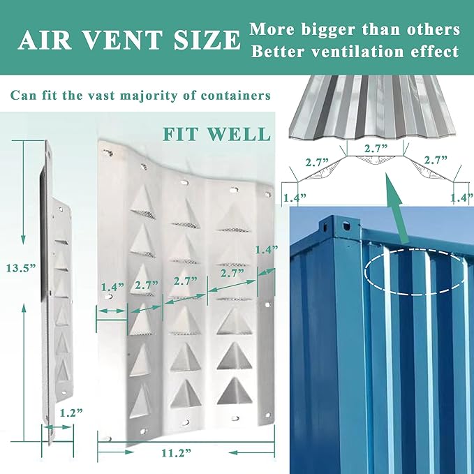 Shipping Container Air Vent Kit Cross Flow Ventilation Preventing Excessive - Image 5