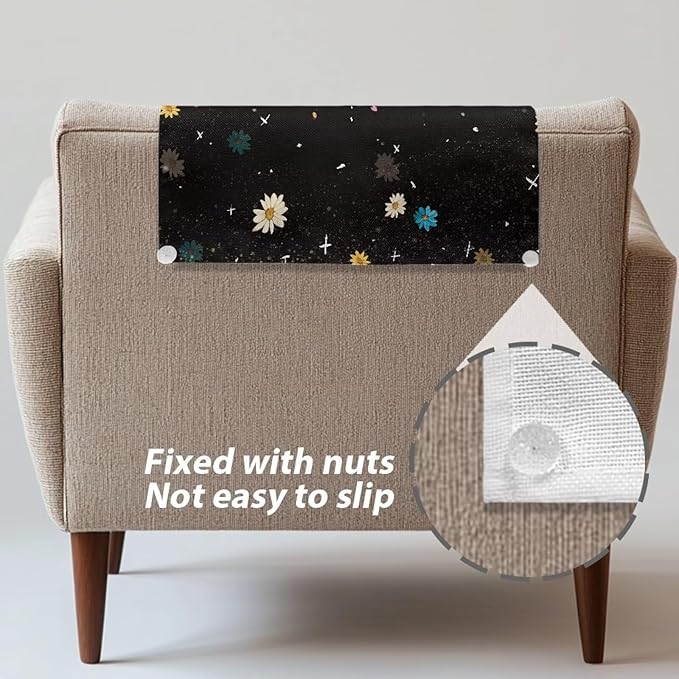 Hippie Flower Recliner Chair Cover Sofa Back Cover Washable Furniture Protector - Image 6