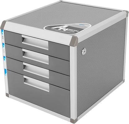 Metal Drawer Box, 4 Drawers Drawer Box luminium Alloy File Organiser, File by SimpMyloobe