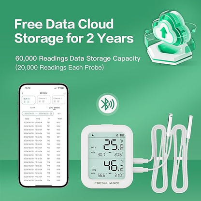 Freshliance Temperature Humidity Data Logger Recorder Bluetooth - Image 7
