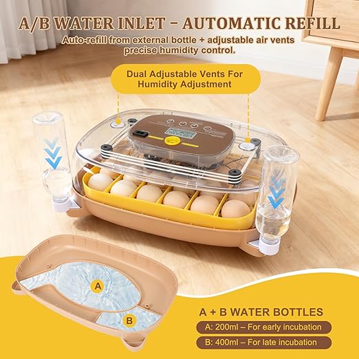 3rd Gen - 24 Egg Automatic Incubator, Stage-Based Adaptive Humidity - Image 4