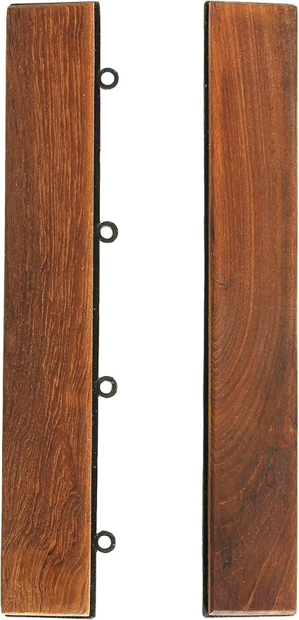 Bare Decor EZ-Floor End Trim Piece Interlocking Flooring in Solid Teak Wood by BareDecor