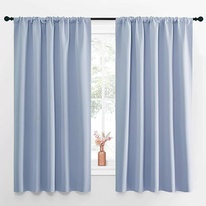 NICETOWN Blackout Curtains for Living Curtains, Vintage Blue, 52 by 63 Inch by NICETOWN