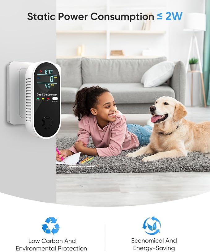 Carbon Monoxide Detectors and Natural Gas Detector, 4-in-1 Upgraded Carbon - Image 3