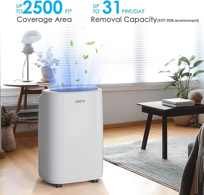 2500 Sq.Ft Dehumidifier for Home Basement, ANDTE 34 Pints Dehumidifier - Image 3