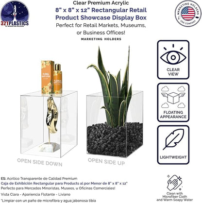 8" x 8" x 12" Clear Acrylic Display Box - Image 3