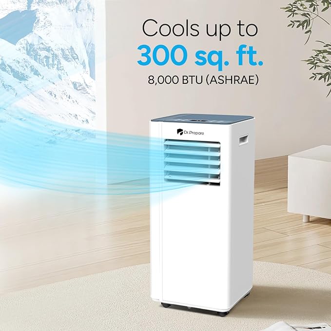 DR.PREPARE 8, 000 BTU Portable Air Conditioner, Dehumidifier, Fan & Sleep Modes - Image 2
