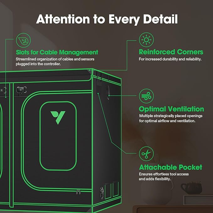 VIVOSUN P888 8X8 PRO Grow Tent, - Image 5