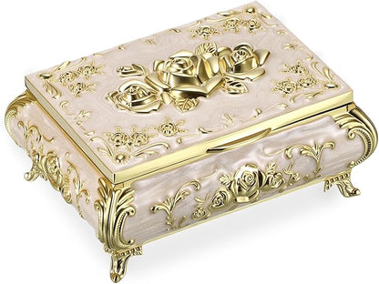 Hipiwe Vintage Jewelry Box Metal Trinket Chest Treasure Display Case by Hipiwe
