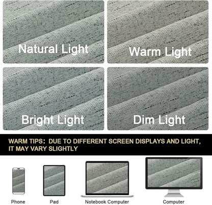 PrinceDeco 100% Linen Blackout Curtains 108 Inches Long Faux Linen Blackout - Image 8