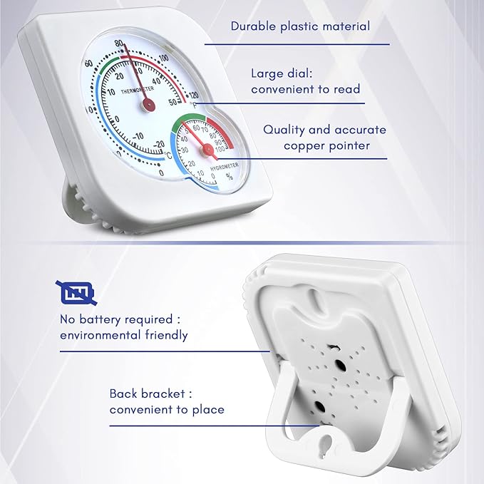 Kathfly 6 Pcs Indoor Thermometer and Humidity Gauge Indoor Mini Thermometer - Image 4