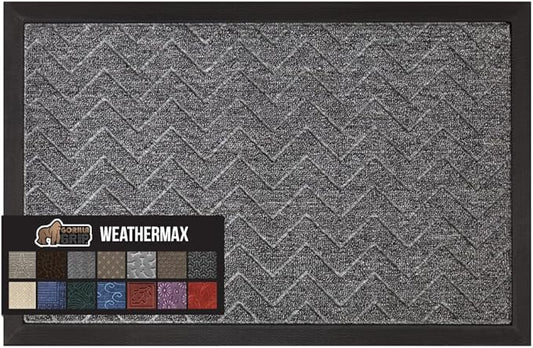 GORILLA GRIP 100% Waterproof All-Season WeatherMax Doormat, US Designed Natural by GorillaGrip