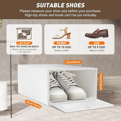 Bitodd 20Pcs Large Plastic Shoe Storage Boxes, Simple Modern Lightweight and - Image 6