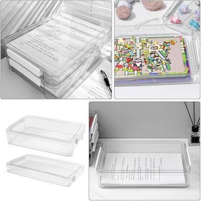 TEHAUX 2pcs Document Organizer Storage Box Lightweight File Holder - Image 9