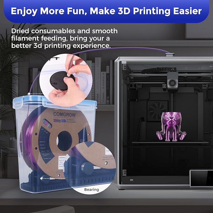 Comgrow 3D Printer Filament Storage Box, Portable Storage Box - Image 5