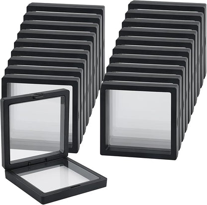 20 Pcs Black 3D Floating Display Case 3.5 x3.5X 0.8 inch, Challenge Coin Display by Unknown